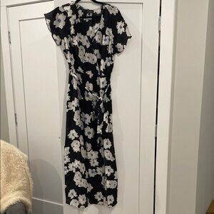 Floral Black and White Dress